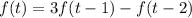 f(t)=3f(t-1)-f(t-2)