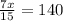 \frac{7x}{15} =140