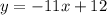 y = -11x + 12