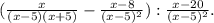 (\frac{x}{(x-5)(x+5)}- \frac{x-8}{(x-5)^2}): \frac{x-20}{(x-5)^2}.