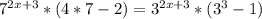 7^{2x+3}*(4*7-2)=3^{2x+3}*(3^3-1)