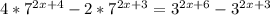 4*7^{2x+4}-2*7^{2x+3}=3^{2x+6}-3^{2x+3}