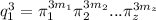 q_1^3 = \pi_1^{3m_1}\pi_2^{3m_2}...\pi_z^{3m_z}