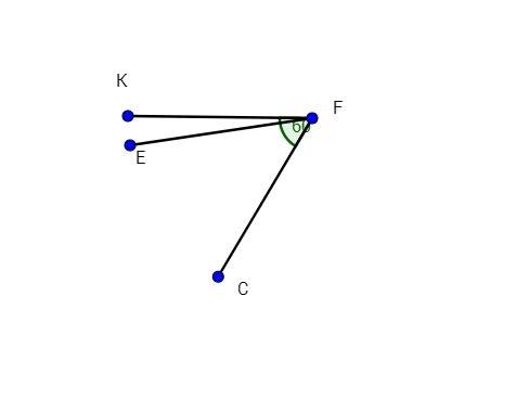 Угол kfc равен 60 градусам. градусная мера угла efc составляет 90% градусной меры угла kfc. найдите