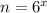 n=6^x