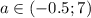 a \in (-0.5;7)