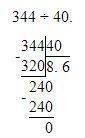 Как разделить столбиком 3.44 на 0.4