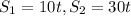 S_{1}=10t, S_{2} =30t