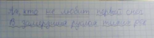 Синтаксический разбор ах, кто не любит первый снег в замёрзших руслах тихих рек,