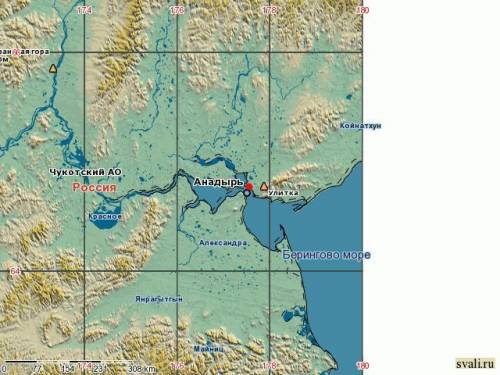 Определите, какой город имеет координаты 64° с.ш. 177° в.д. 7