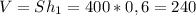 V = Sh_1 = 400*0,6 = 240