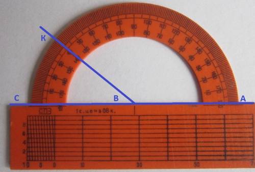 Луч вк делит развернутый угол abc на два угла так,что градусная мера угла abk в 3,5 раза больше град