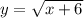 y= \sqrt{x+6}