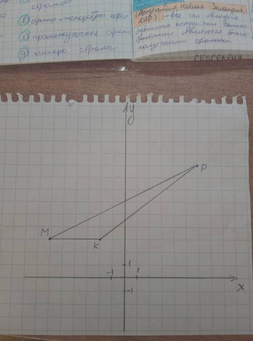 Построить в координатной плоскости треугольник мкр, если м(-6; -3) к(-2; 3) р(6; 9)