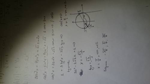 Решите уравнение cos2x + 4sin^2x = √3sin2x и найдите все корни, принадлежащие (-pi, 2pi)