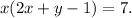 x(2x+y-1)=7.