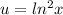 u=ln^{2} x