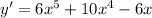 y'=6x^5+10x^4-6x