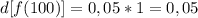 d[f(100)]=0,05*1=0,05