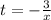 t=- \frac{3}{x}