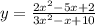 y=\frac{2x^{2}-5x+2}{3x^{2}-x+10}