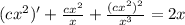 (cx^2)' + \frac{cx^2}{x} + \frac{(cx^2)^2}{x^3} = 2x