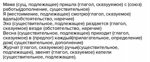 5любых предложений разобрать по членам предложения