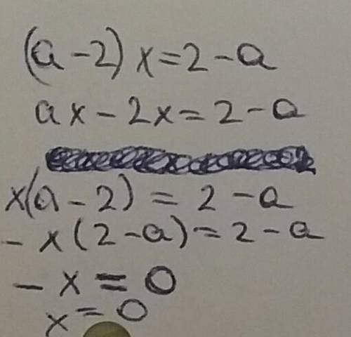 (a-2)x=2-a йесли можно с обисненийем