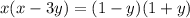 x(x-3y)=(1-y)(1+y)