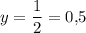 \displaystyle y=\frac12 =0,\! 5