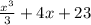 \frac{ x^{3} }{3} +4x+23