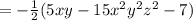 =- \frac{1}{2} (5xy-15 x^{2} y^{2} z^{2} -7)