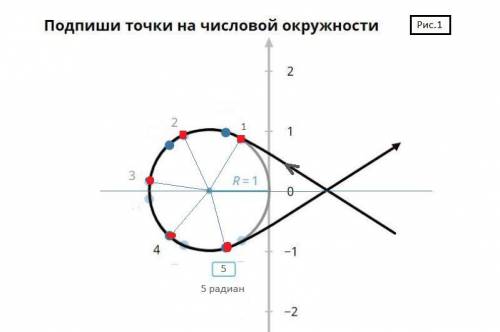 Какие точки нужно подписать на окружности?