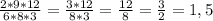 \frac{2*9*12}{6*8*3}= \frac{3*12}{8*3}= \frac{12}{8}= \frac{3}{2}=1,5