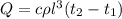 Q=c \rho l^3 (t_2-t_1)