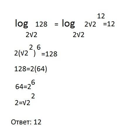 Log 128 по основанию 2корінь з двох