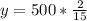 y=500* \frac{2}{15}