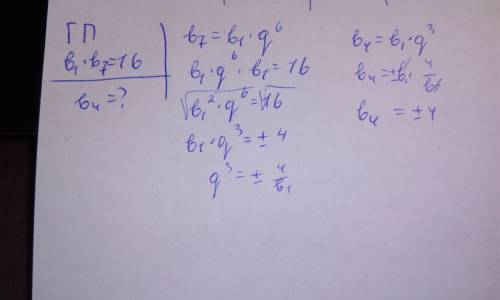 Прогрессия b1*b7=16 найти b4, решите плез))