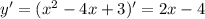 y'= (x^{2} -4x+3)'=2x-4