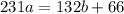 231a=132b+66