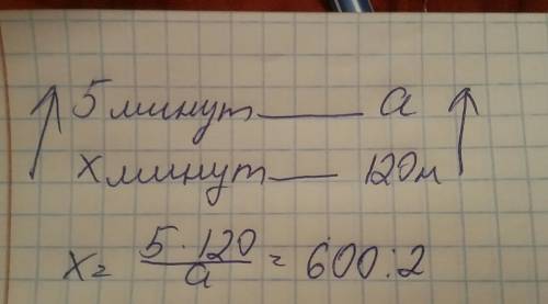 За 5 минут пешеход а метров. за сколько минут он пройдет 120 м, если будет идти с той же скоростью?