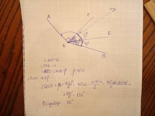 Іть благаю) всередині тупого кута аов провели три промені ос,ов,і ое, причому ос і оа перпедикулярні