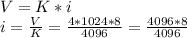 V=K*i\\i=\frac{V}{K} =\frac{4*1024*8}{4096} =\frac{4096*8}{4096}