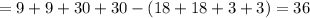 = 9+9+30+30 - (18+18 + 3+3)= 36