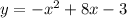 y=-x^2+8x-3