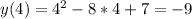 y(4)=4^2-8*4+7 = -9