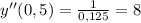 y''(0,5)= \frac{1}{0,125}=8