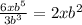 \frac{6xb^5}{3b^3}=2xb^2