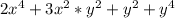 2x^{4}+3x^{2}*y^{2}+y^{2}+y^{4}