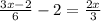 \frac{3x-2}{6}-2= \frac{2x}{3}